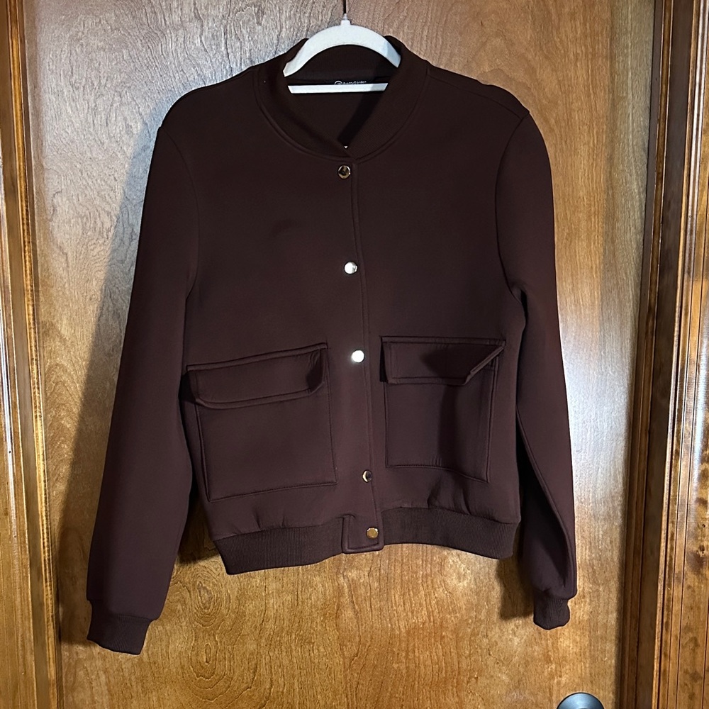 Chic Brown Bomber Jacket